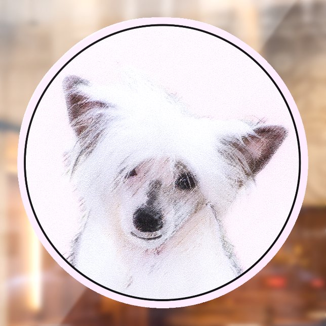 Chinese Crested Powderpuff Painting - Dog Art Window Cling (Sheet 2)