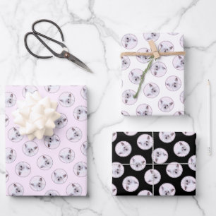 Chinese Crested Powderpuff White Painting Dog Art Wrapping Paper Sheet