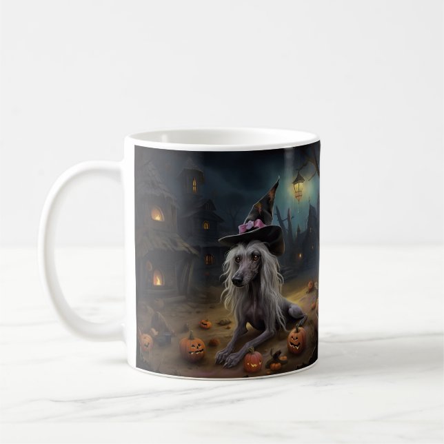 Chinese Crested Pumpkins Halloween Scary  Coffee Mug (Left)