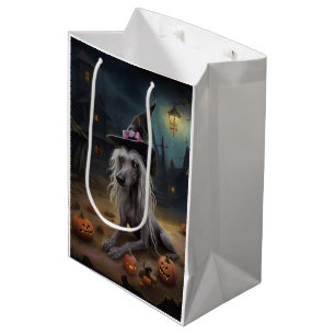 Chinese Crested Pumpkins Halloween Scary Medium Gift Bag