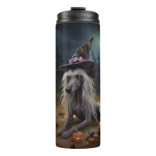 Chinese Crested Pumpkins Halloween Scary  Thermal Tumbler