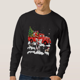 Chinese Crested Riding Red Truck Xmas Merry Christ Sweatshirt