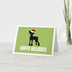 Chinese Crested Santa Hat Holiday Card