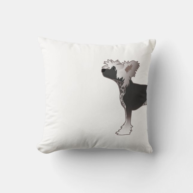 Chinese Crested Toy Dog Basic Breed Illustration Cushion (Front)