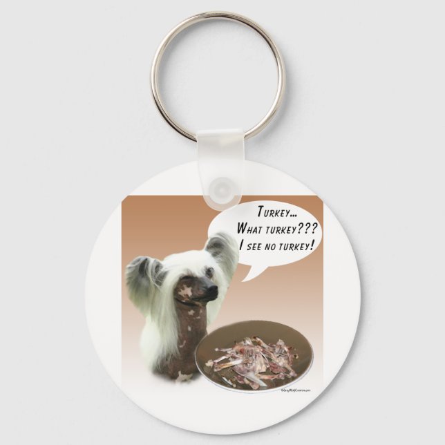Chinese Crested Turkey Key Ring (Front)