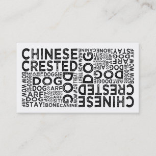 Chinese Crested Typography Business Card
