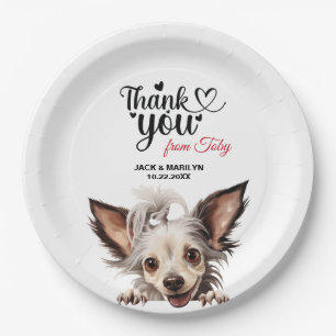 Chinese Crested Wedding Reception Paper Plate