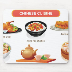 Chinese cuisine illustration mouse mat