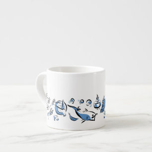 Chinese Cuisine Ink Drawing Espresso or Tea Cup