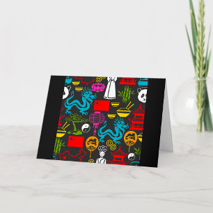 Chinese Culture Symbols Pattern Card