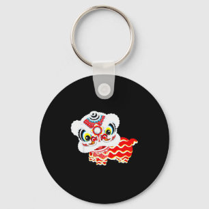 Chinese Cute Traditional Dancing Lion Art Happy Ne Key Ring