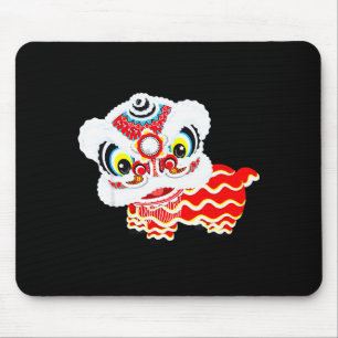 Chinese Cute Traditional Dancing Lion Art Happy Ne Mouse Mat