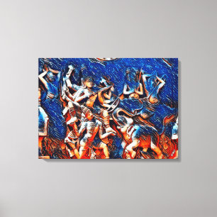 Chinese Dancing Gods - Eight Immortals Acrylic Canvas Print
