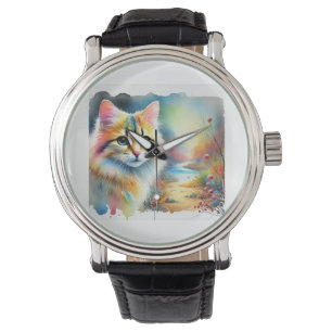 Chinese Desert Cat 080724AREF101 - Watercolor Watch