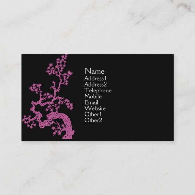 Chinese Design Profile Card - Pink (Front)