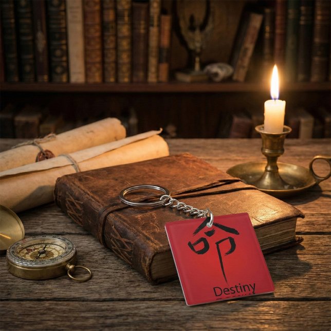 Chinese Destiny Symbol Calligraphy Key Ring (Creator Uploaded)