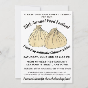 Chinese Dim Sum Shumai Dumplings Food Festival Invitation