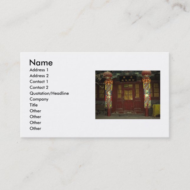 Chinese Door Business Card (Front)