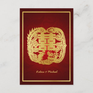 Chinese Double Happiness Dragon / Phoenix RSVP