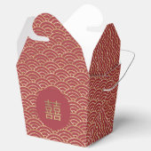 Chinese Double Happiness Wedding Gold Dark Red Favour Box (Opened)