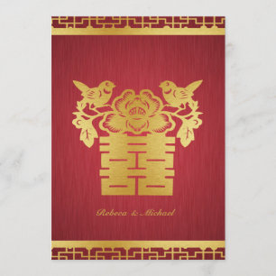 Chinese Double Happiness Wedding Invitation