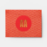 Chinese Double Happiness Wedding Money Gold Red En