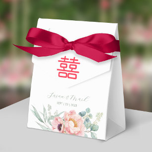 Chinese Double Happiness Wedding Thank You Favour Box