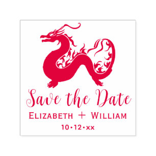 Chinese Dragon #2 Wedding Save the Date Self-inking Stamp