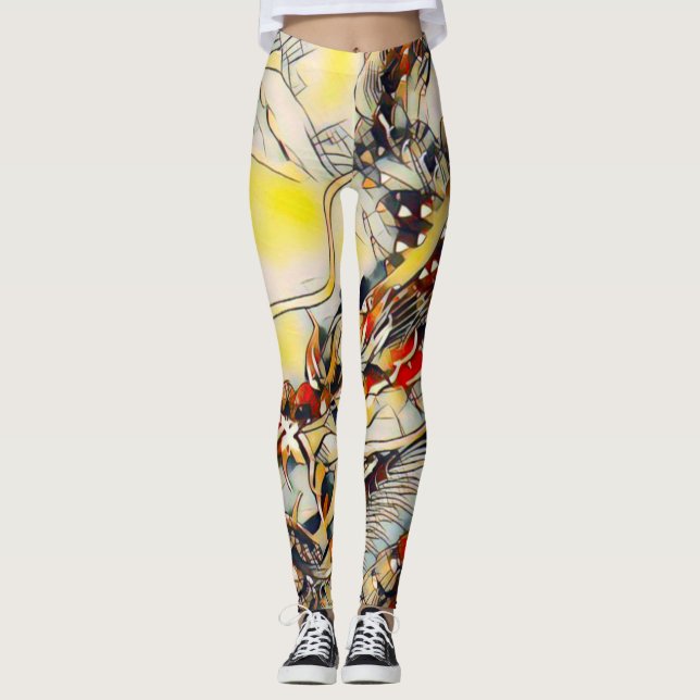 Chinese Dragon Acrylic Yoga Leggings (Front)