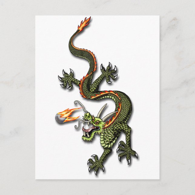 Chinese Dragon and Pearl Postcard (Front)