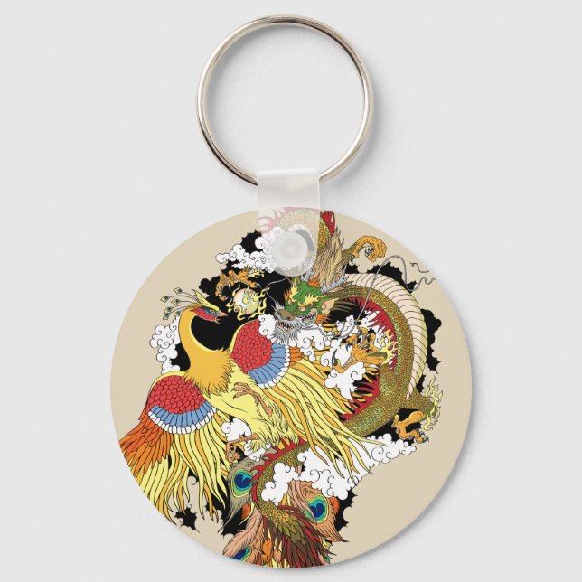 Chinese dragon and phoenix key ring (Front)