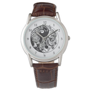 Chinese Dragon and White Tiger Yin Yang Watch