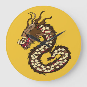 Chinese Dragon Art Large Clock