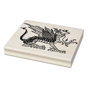 chinese dragon art stamp