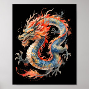 Chinese Dragon Asian Mythology Zodiac Poster