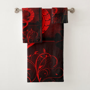 Chinese dragon bath towel set