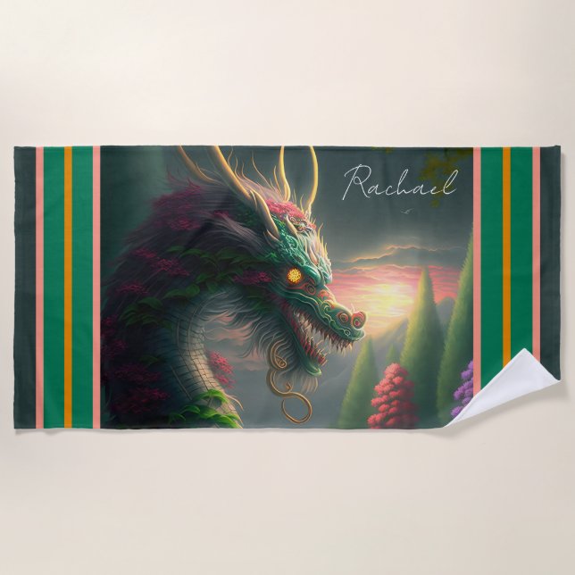 Chinese Dragon Beach Towel (Front)