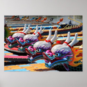 Chinese Dragon Boats in Taiwan Poster