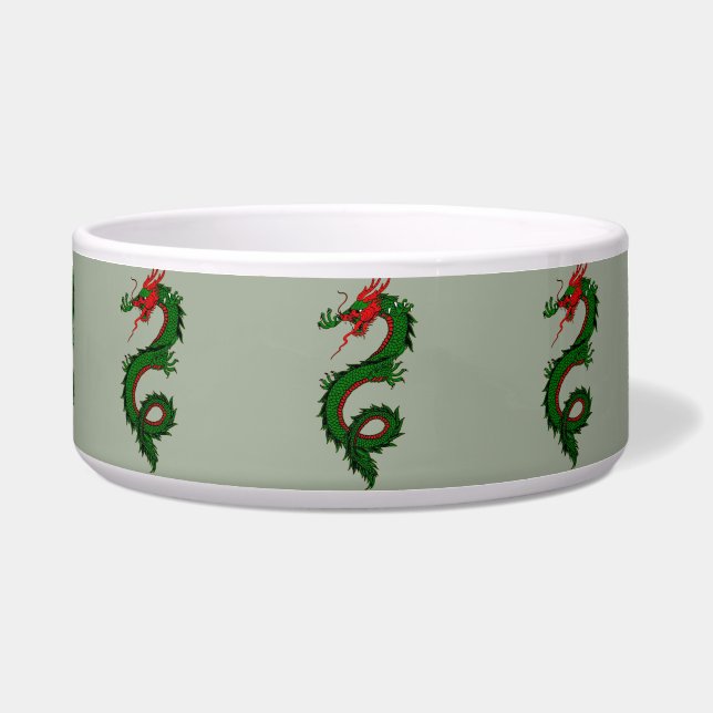 chinese dragon cat food bowl (Front)