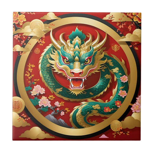 Chinese Dragon Ceramic Tile (Front)