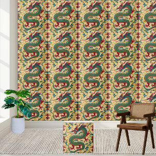 Chinese Dragon Chinoiserie Pattern Tile