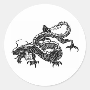 Chinese Dragon Classic Round Sticker