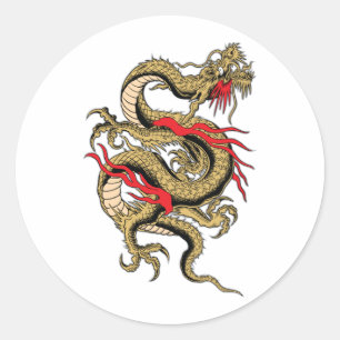 Chinese Dragon customisable designs Classic Round Sticker