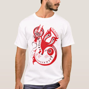 Chinese Dragon Drawing Graphic T-Shirt