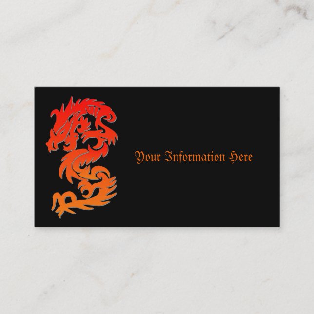 Chinese Dragon Fire Business Card (Front)