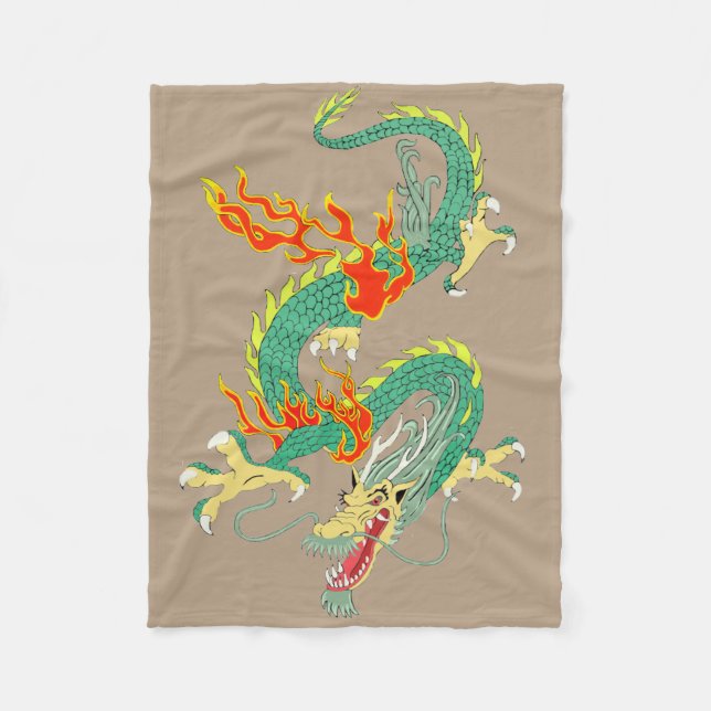 Chinese Dragon Fleece Blanket (Front)