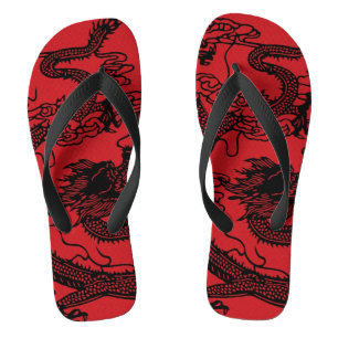 Chinese Dragon Flip Flops
