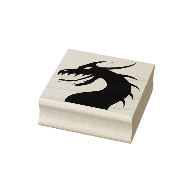 Chinese Dragon head mirror silhouette art stamp (Stamp)