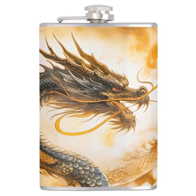 Chinese Dragon Hip Flask (Front)