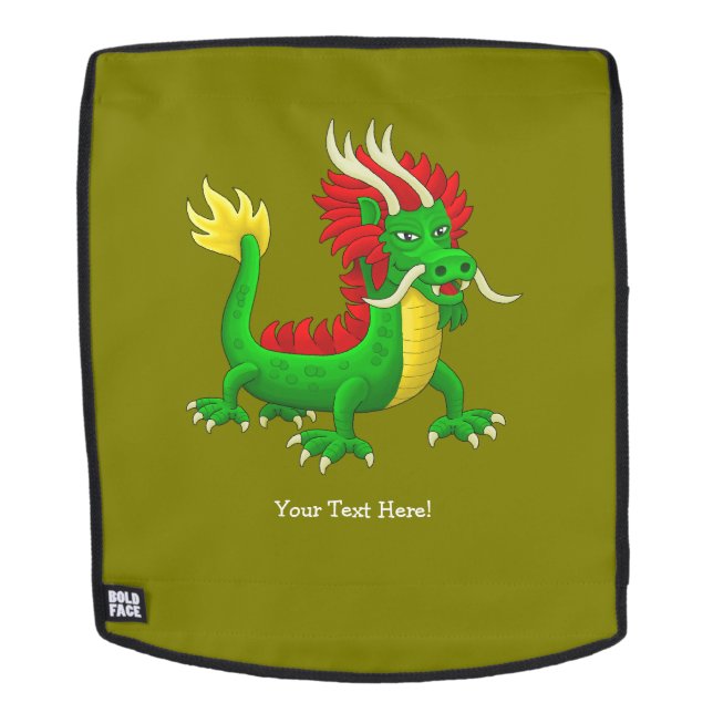 Chinese Dragon Illustration  Backpack (Removable Face)